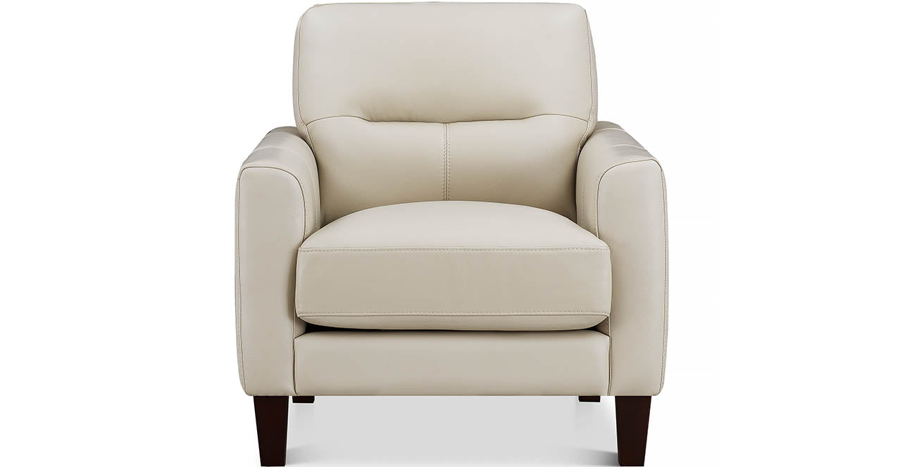 Chloe Leather Sofa Collection, Vanilla White